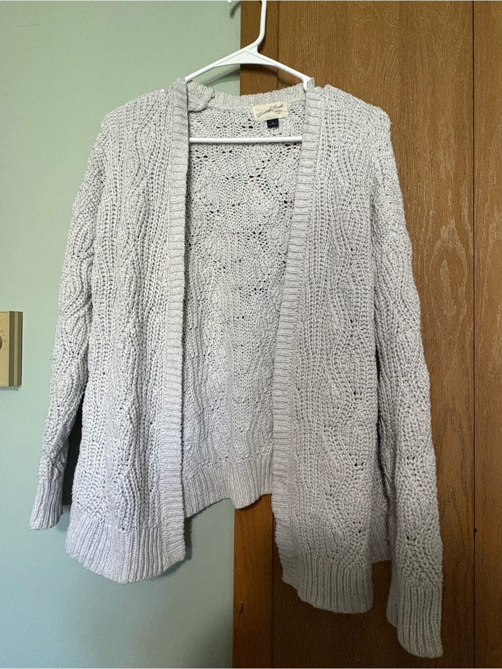 Universal Thread Open-Front Cable Knit Cardigan - Light Gray